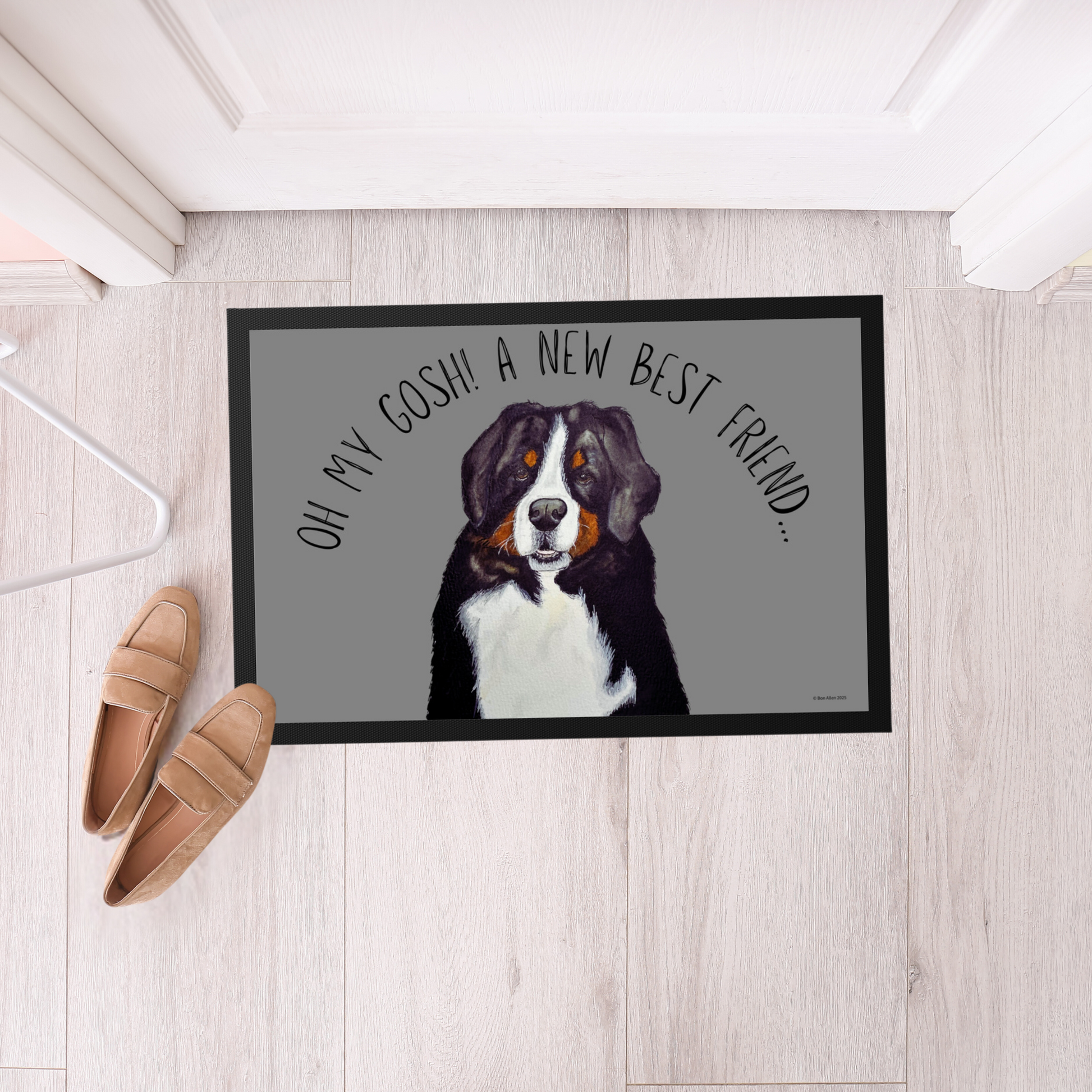 Oh My Gosh, A New Best Friend!" – Bernese Mountain Dog Doormat