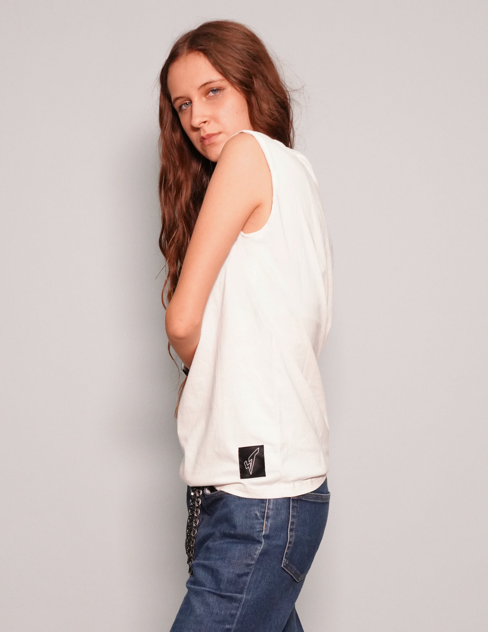 'We're into Chaos' Vest in Ecru