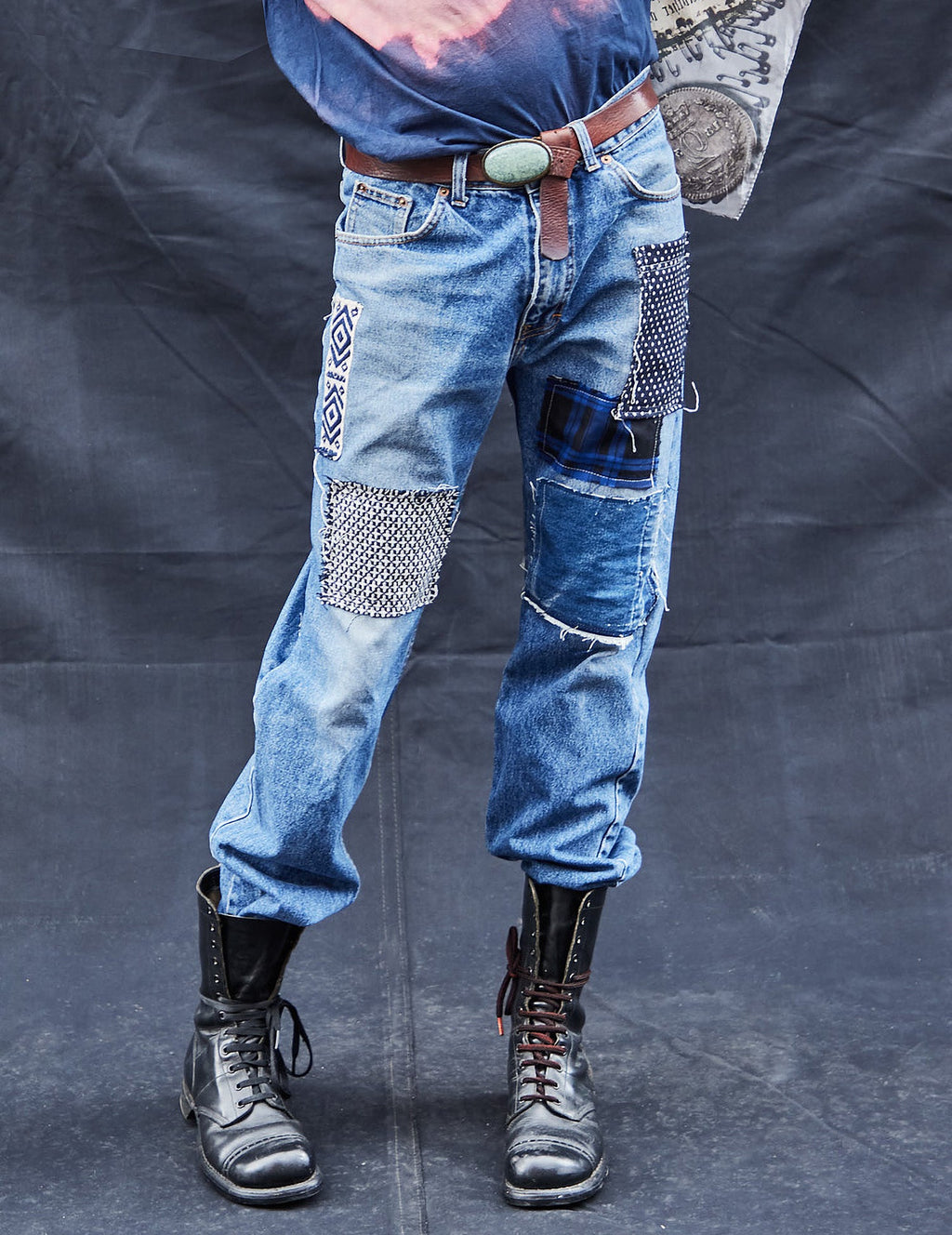 Customised  Patched Levis Jeans