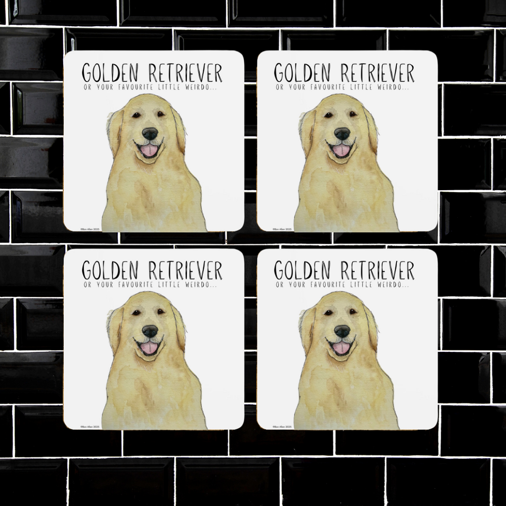 Golden Retriever Coasters – The Ultimate Goofy Sidekick for Your Drinks!