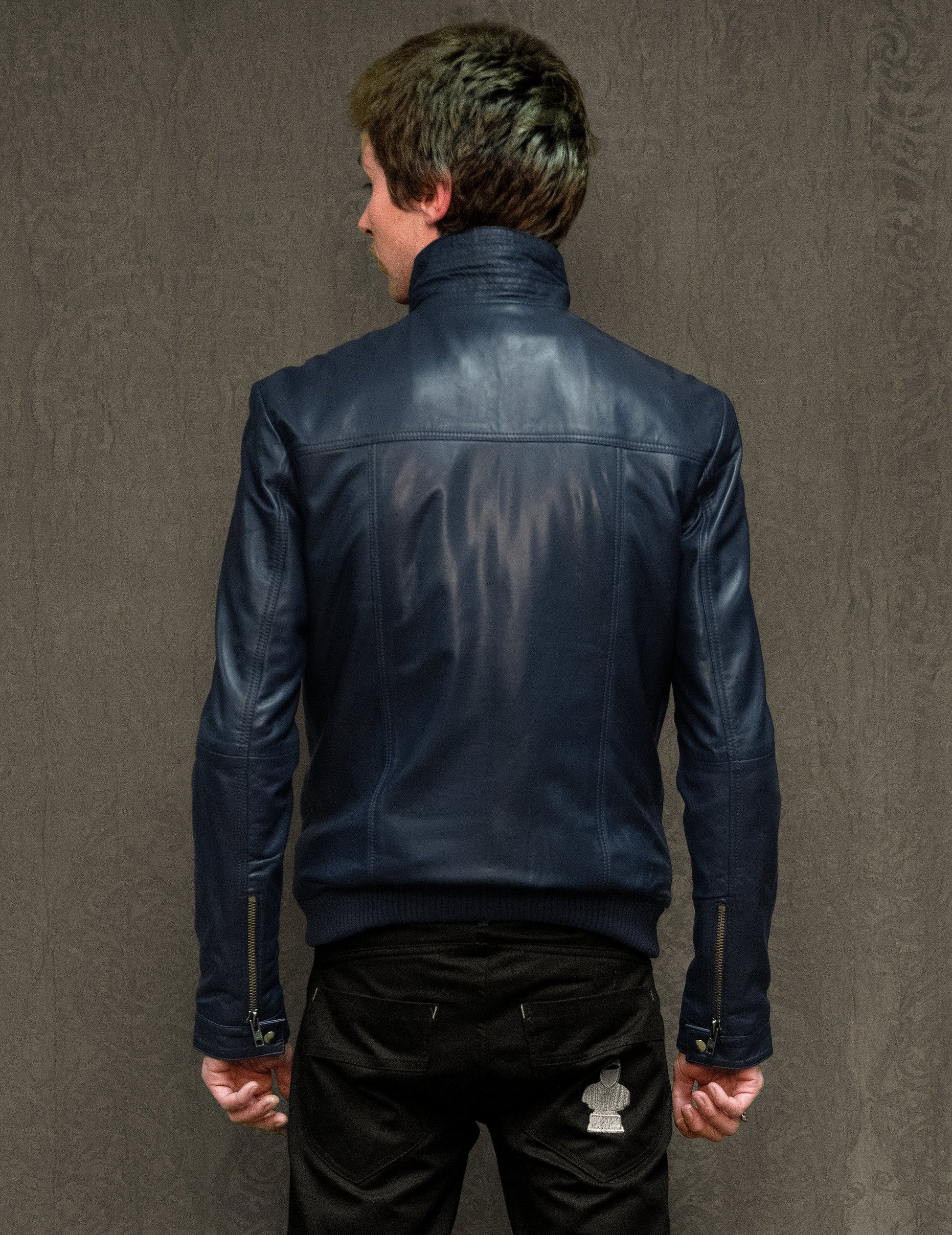 IMMORTAL Navy Leather Jacket