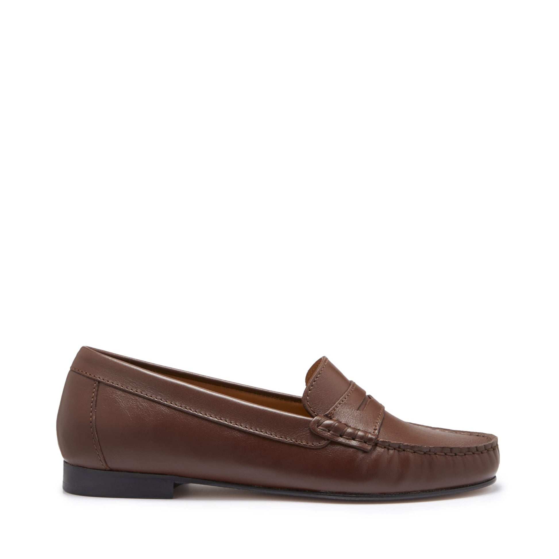 Women's Brown Leather Penny Loafers