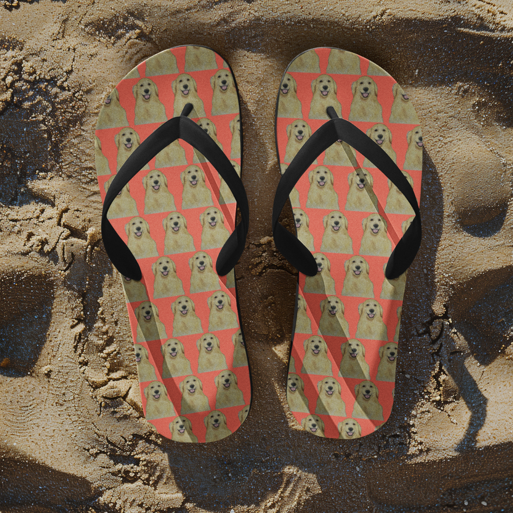 Golden Retriever Flip Flops: Step into Comfort with Your Favourite Little Weirdo!