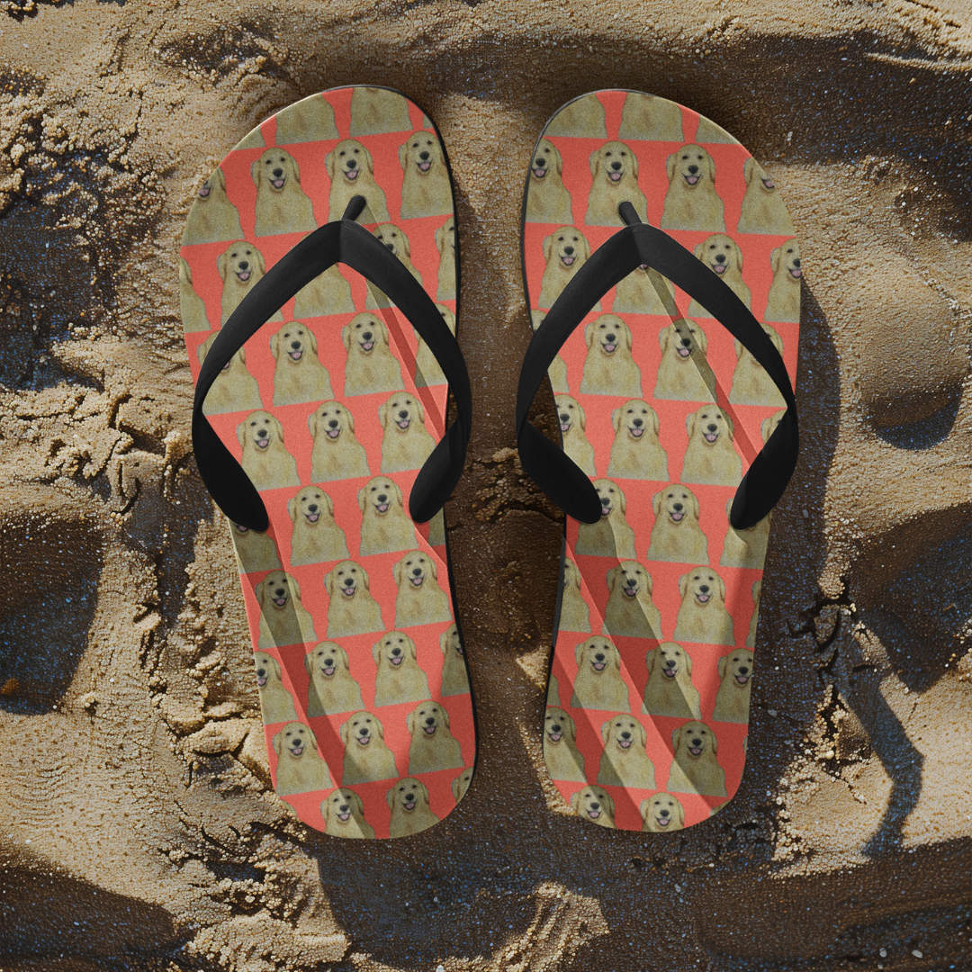 Golden Retriever Flip Flops: Step into Comfort with Your Favourite Little Weirdo!