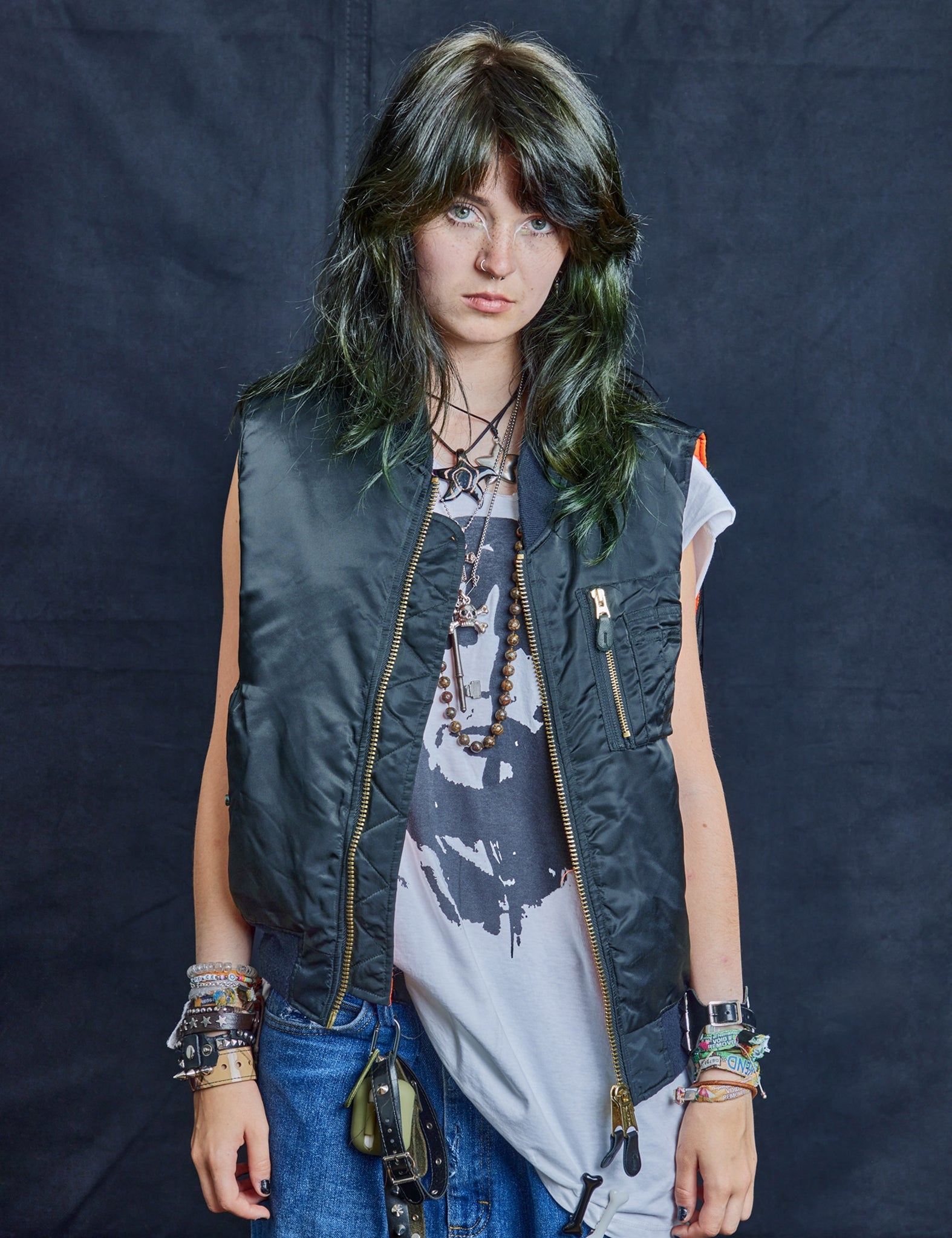 Bomber Gilet in Navy