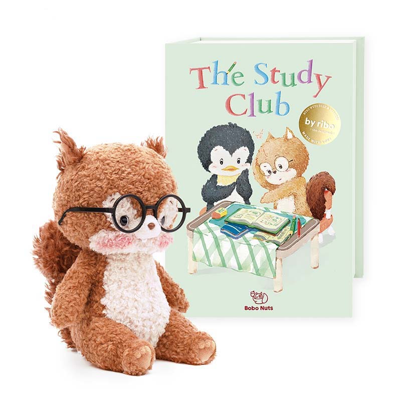 Bobotta Squirrel Plush Toy with Glasses