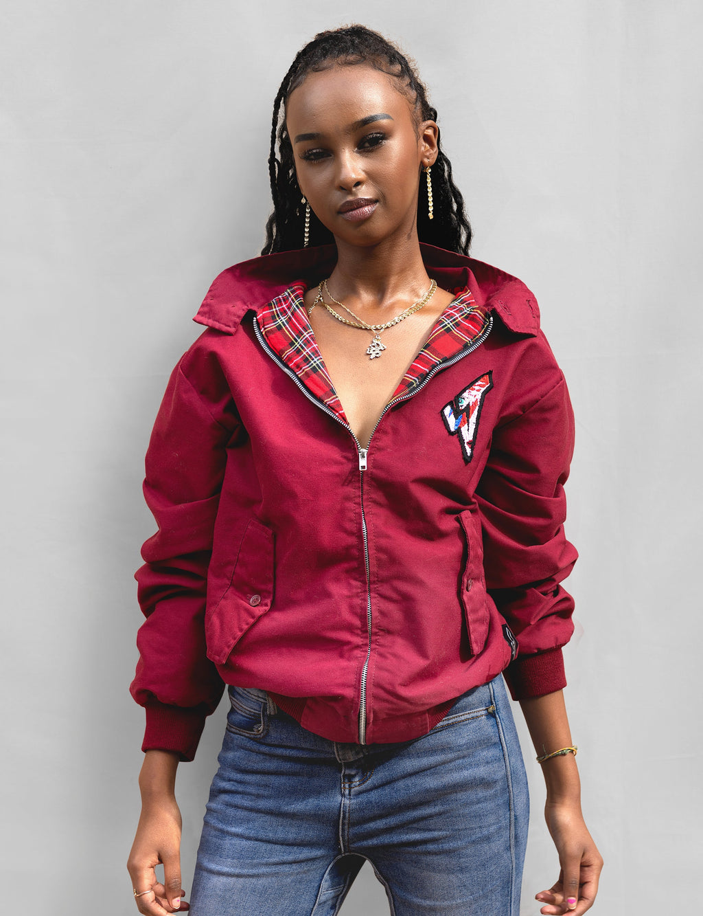 Classic Harrington Jacket in Burgundy