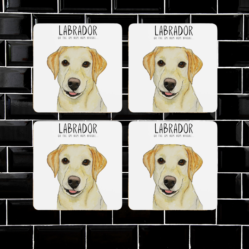 Pawse for a Snack: Labrador Coaster Set (Om Nom Nomnivore Edition)