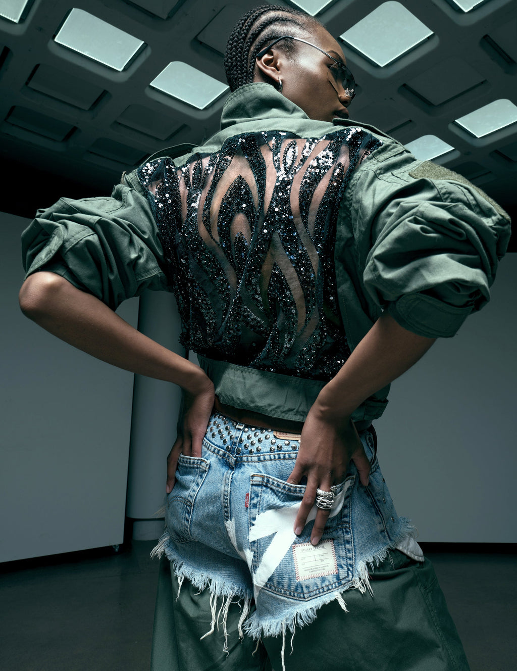 Khaki Party Back Jumpsuit