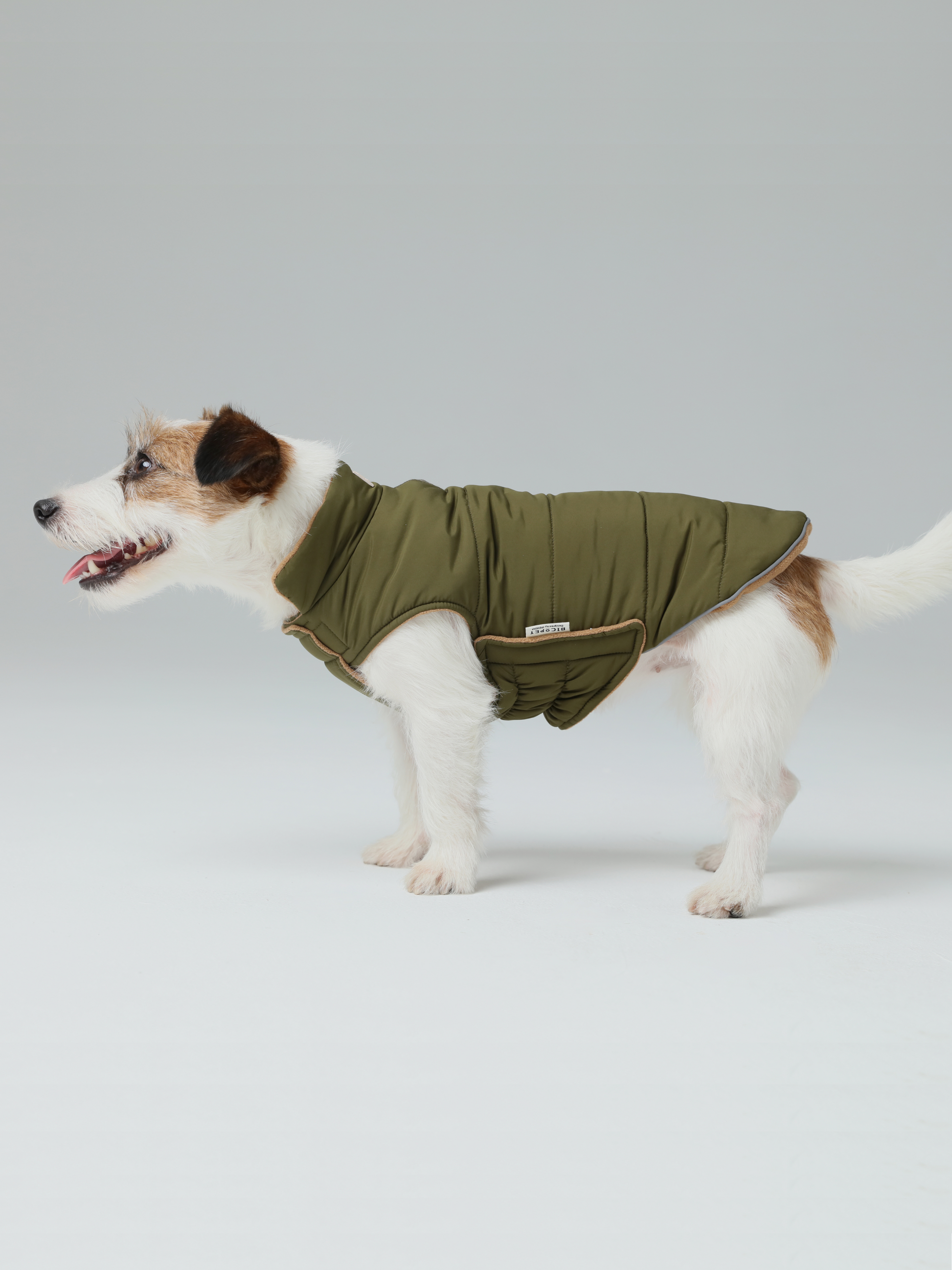 Reversible Dog Vest Jacket in Green and Brown