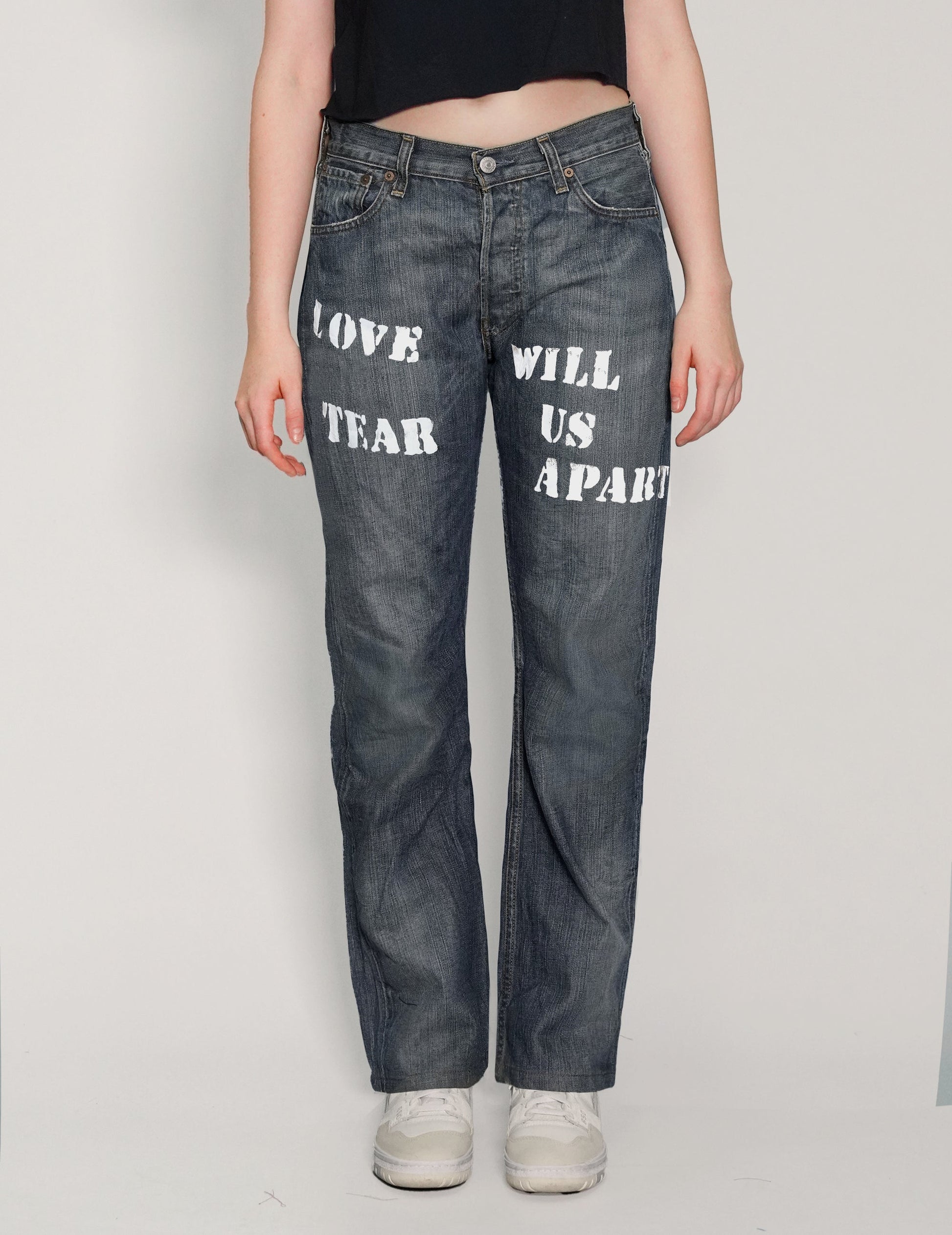 'Love Will Tear Us Apart' Jeans in Indigo
