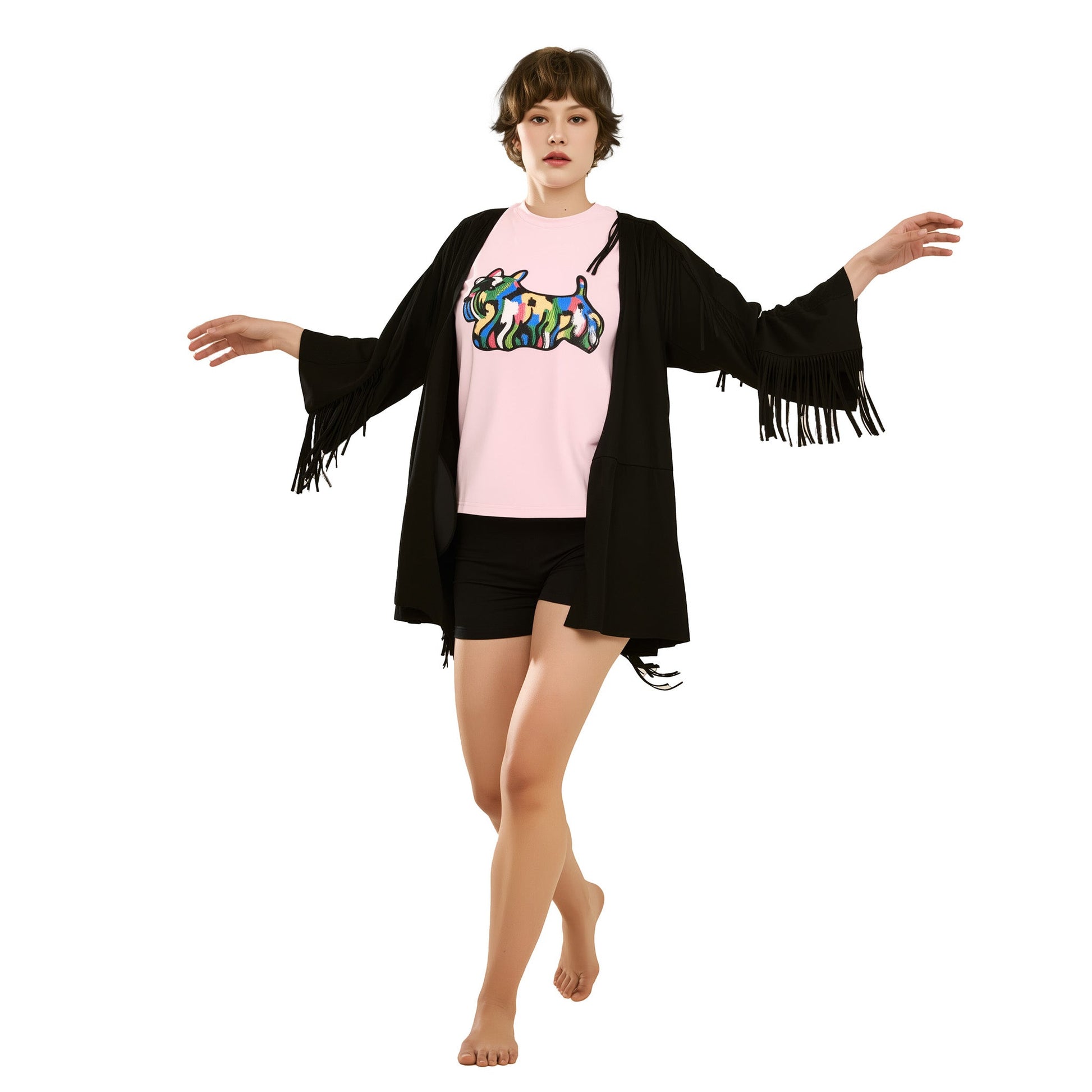 Cotton Doggy Printed and Embroidered T-Shirt