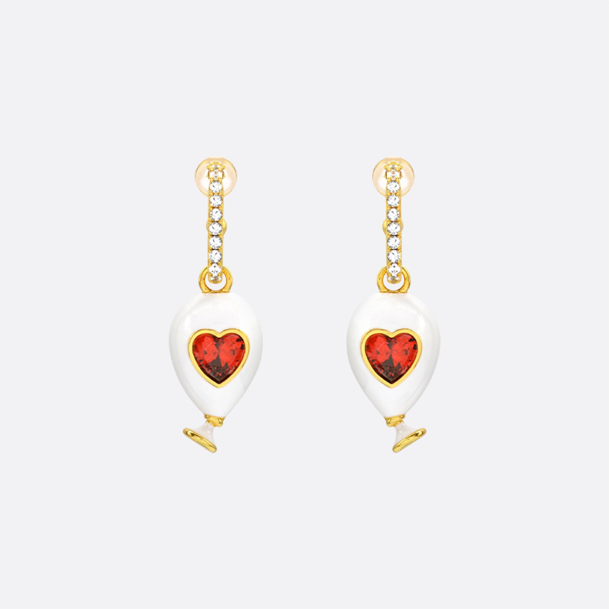 Age of Innocence Red and White Dangle Earrings