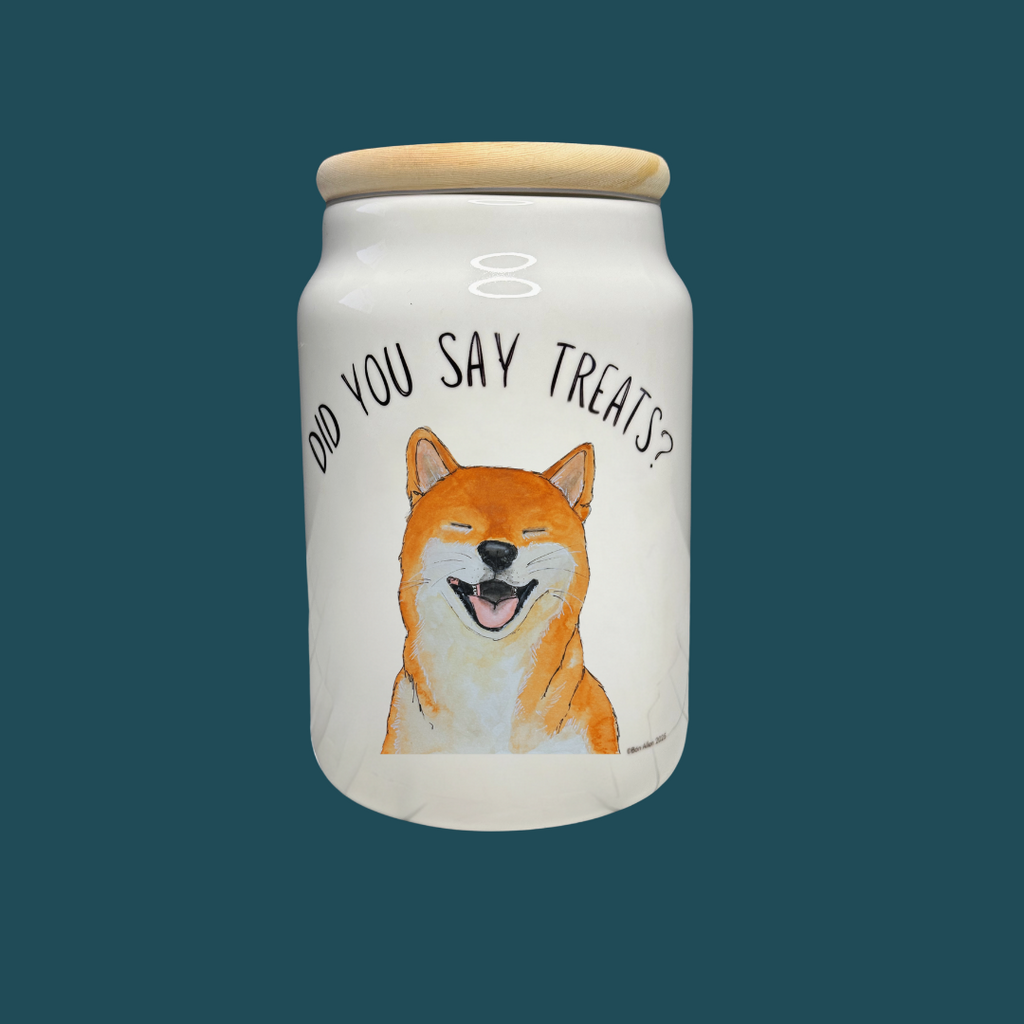 "Treats? I Prefer Tribute." – Shiba Inu Ceramic Treat Jar