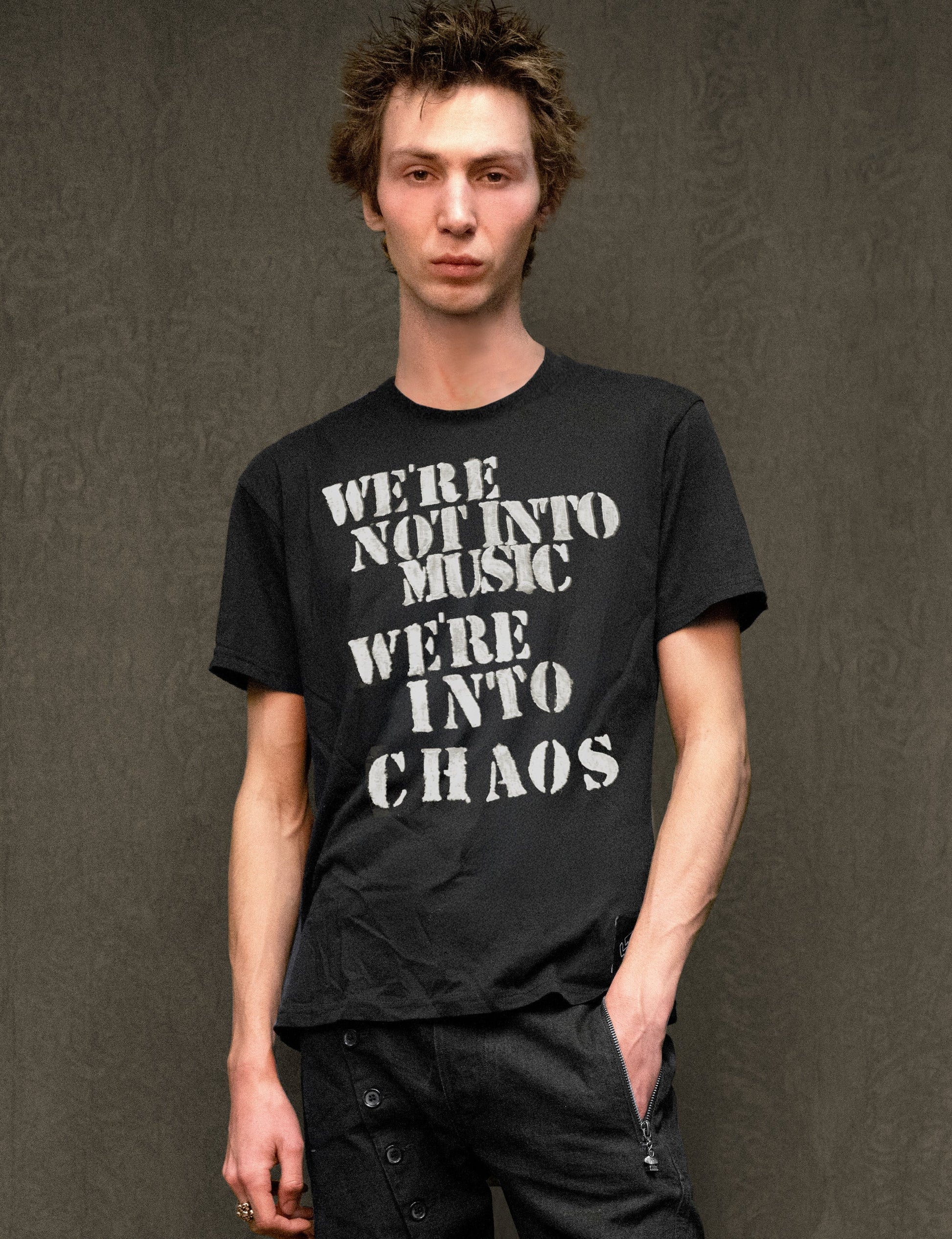 'We're Into Chaos' T-Shirt in Black
