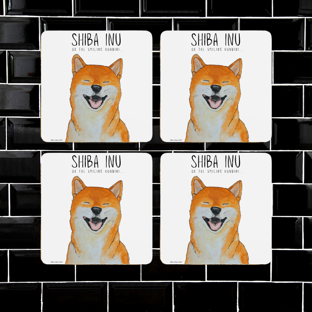Shiba Inu Coasters – Smiling Houdini Approved!