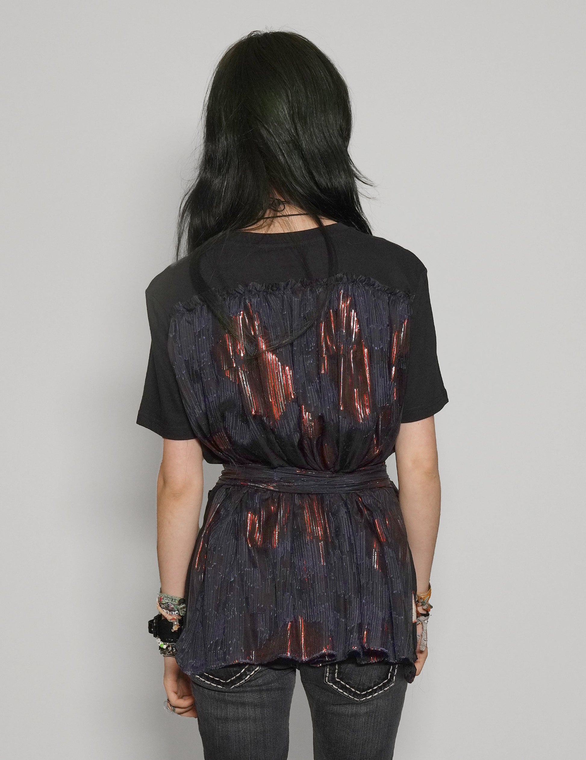 ST Lined Logo Party Back Tie-Tee - Blue & Gold