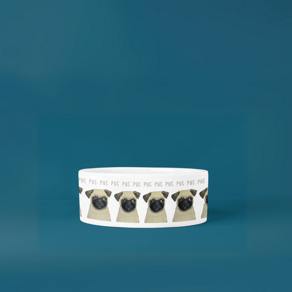 Pug Perfection: The High-End Ceramic Dog Bowl for Snorty Royals!