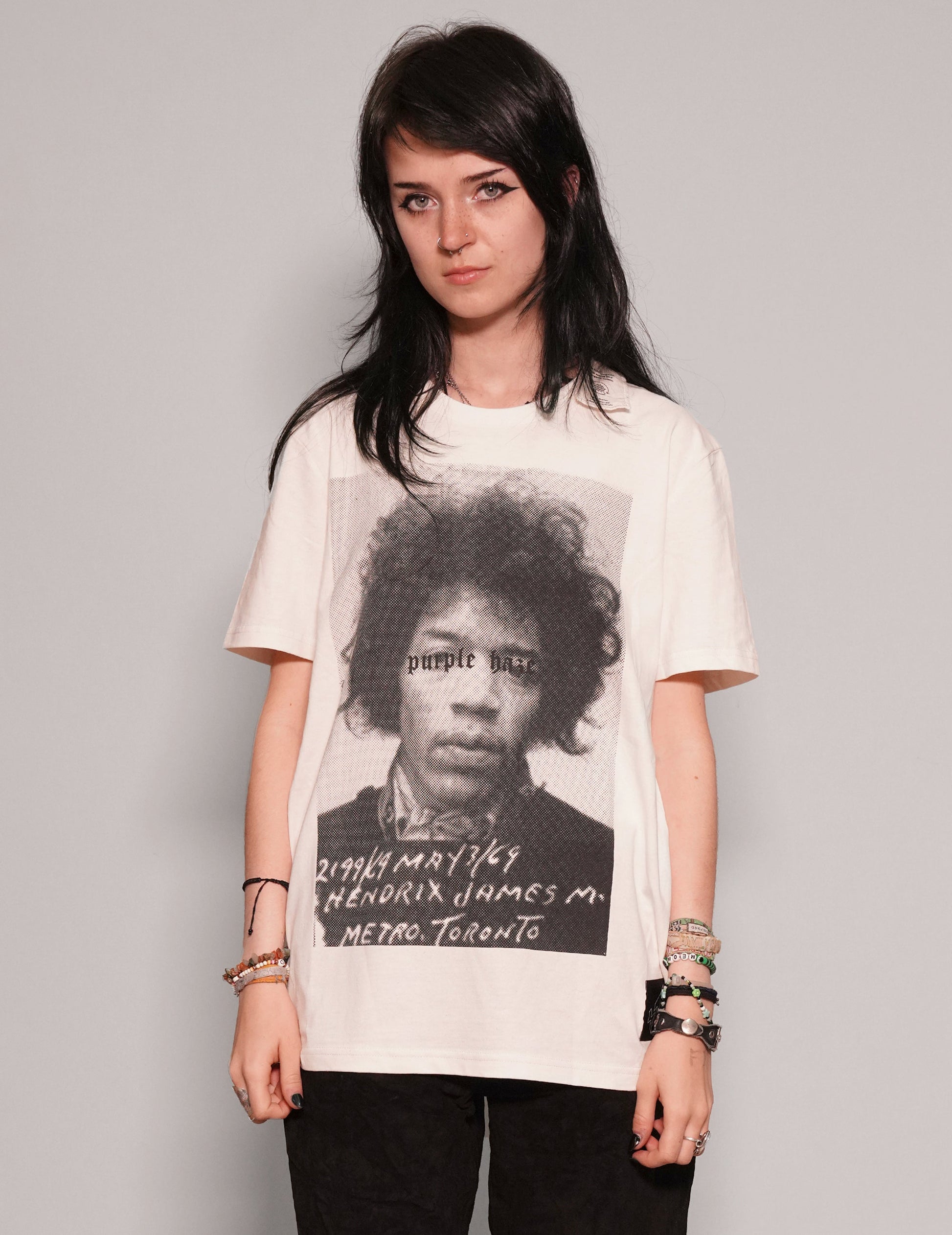 'Purple Haze' T-Shirt in Ecru