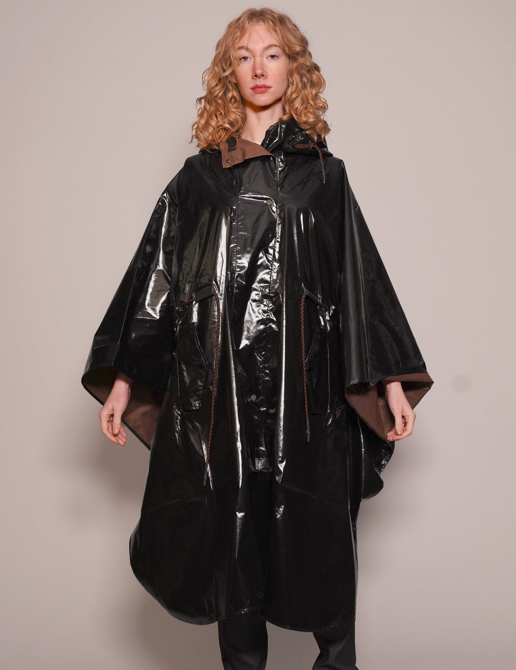 Black Vinyl Poncho
