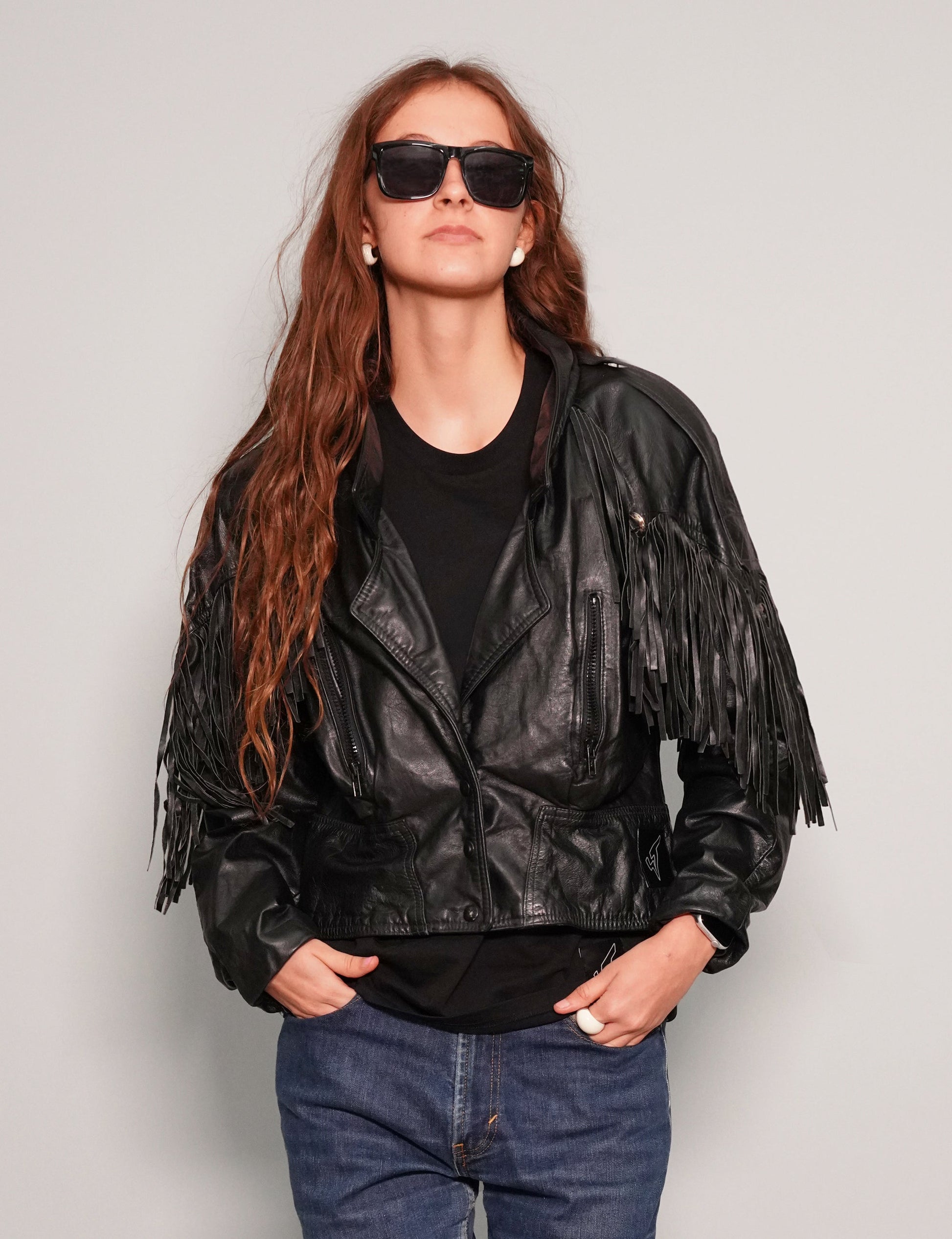 Black Leather Cowgirl Jacket