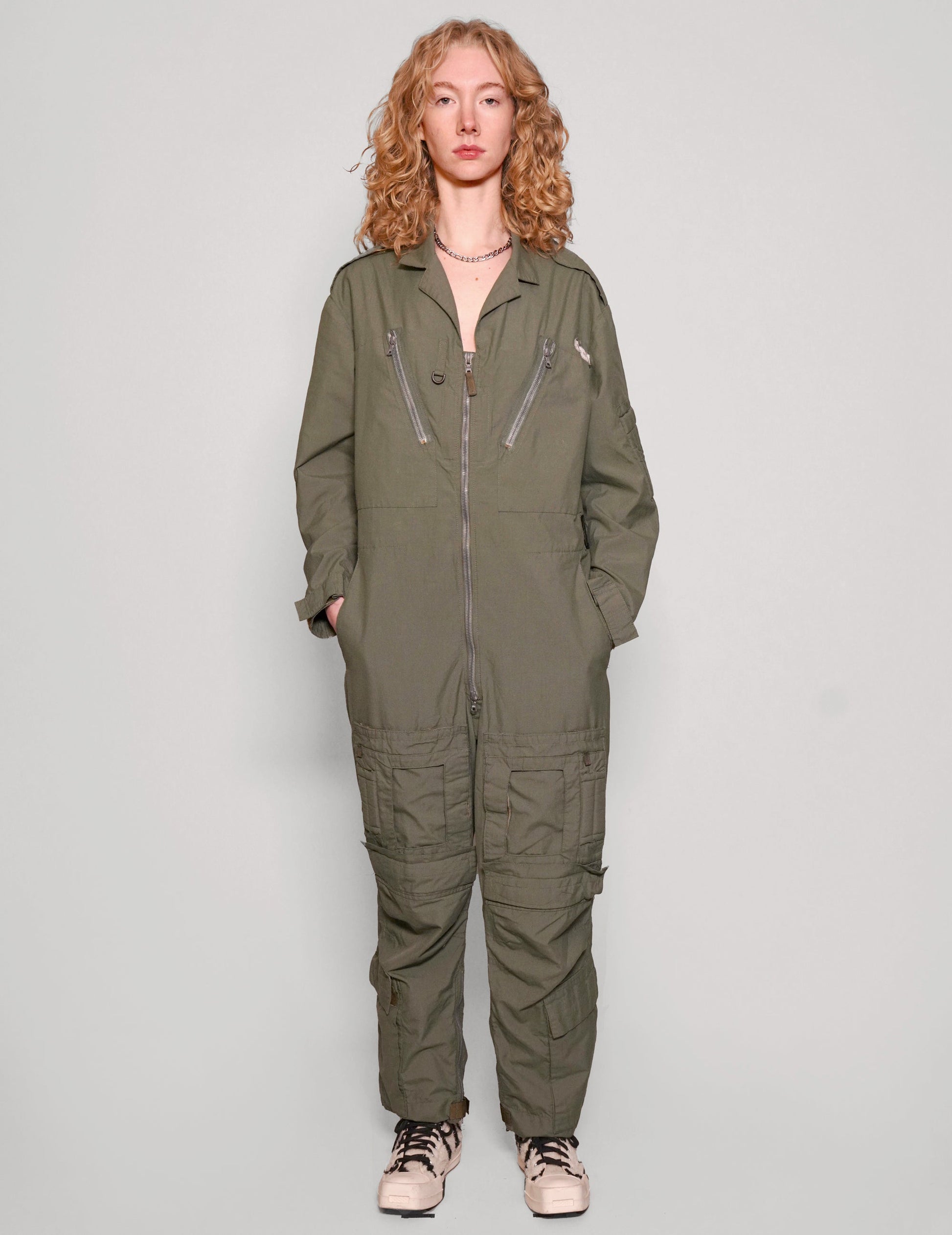 Khaki Party Back Jumpsuit