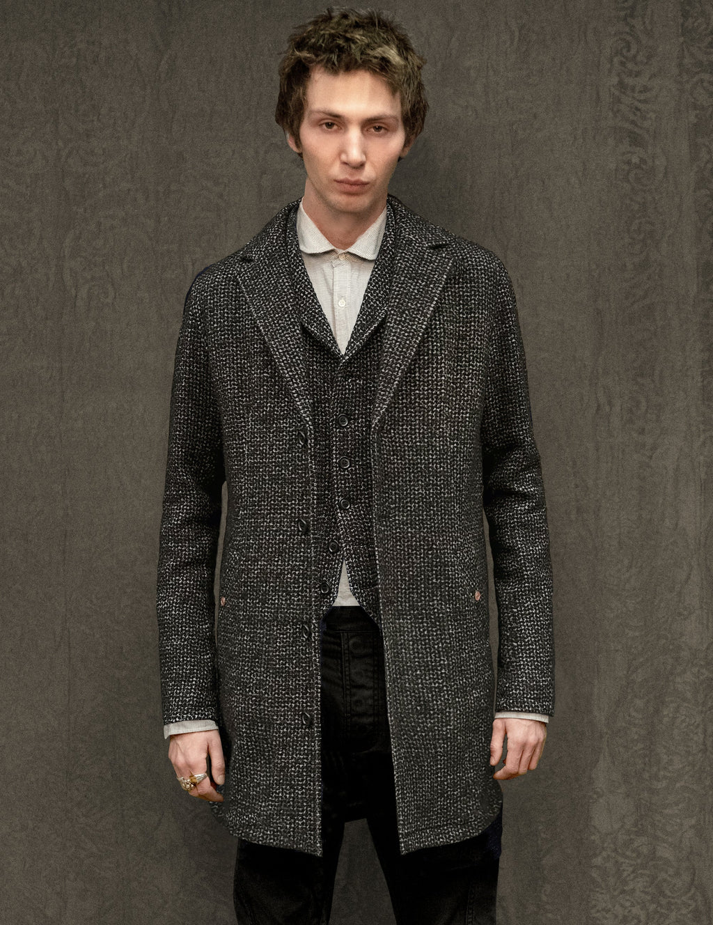 IMMORTAL Silverstone Frock Coat - Grey & White