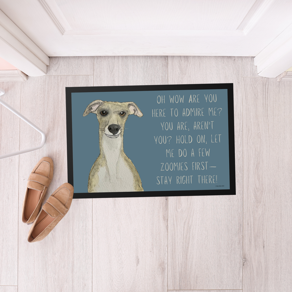 Zoomies Welcome: Whippet Door Mat – The Ultimate Pet Greeting!