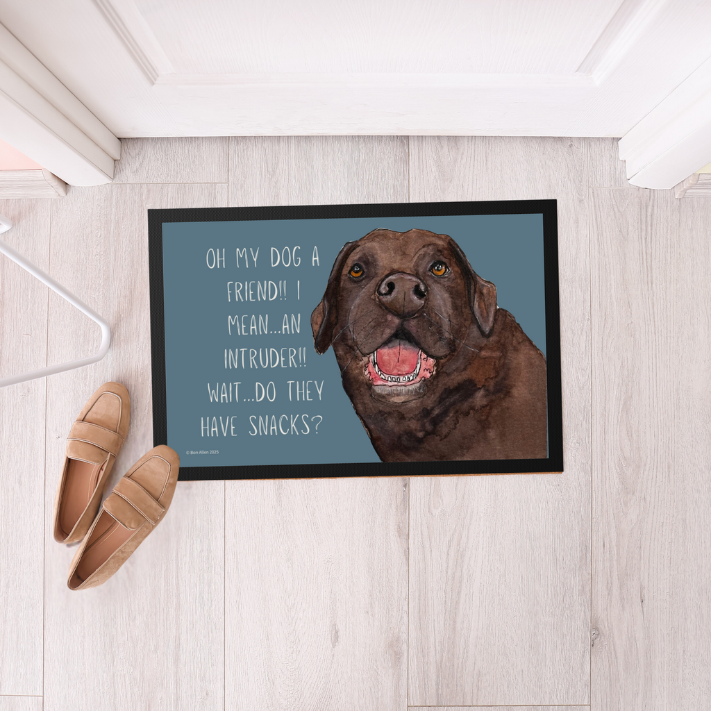 Chocolate Labrador Welcome Mat – Is It a Friend, Intruder… or Snack Delivery?!