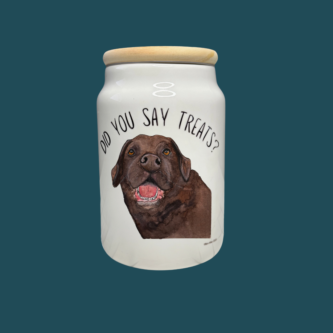 “In Case of Emergency, Break for Biscuits” Ceramic Treat Jar – Starring the Om Nom Nomnivore