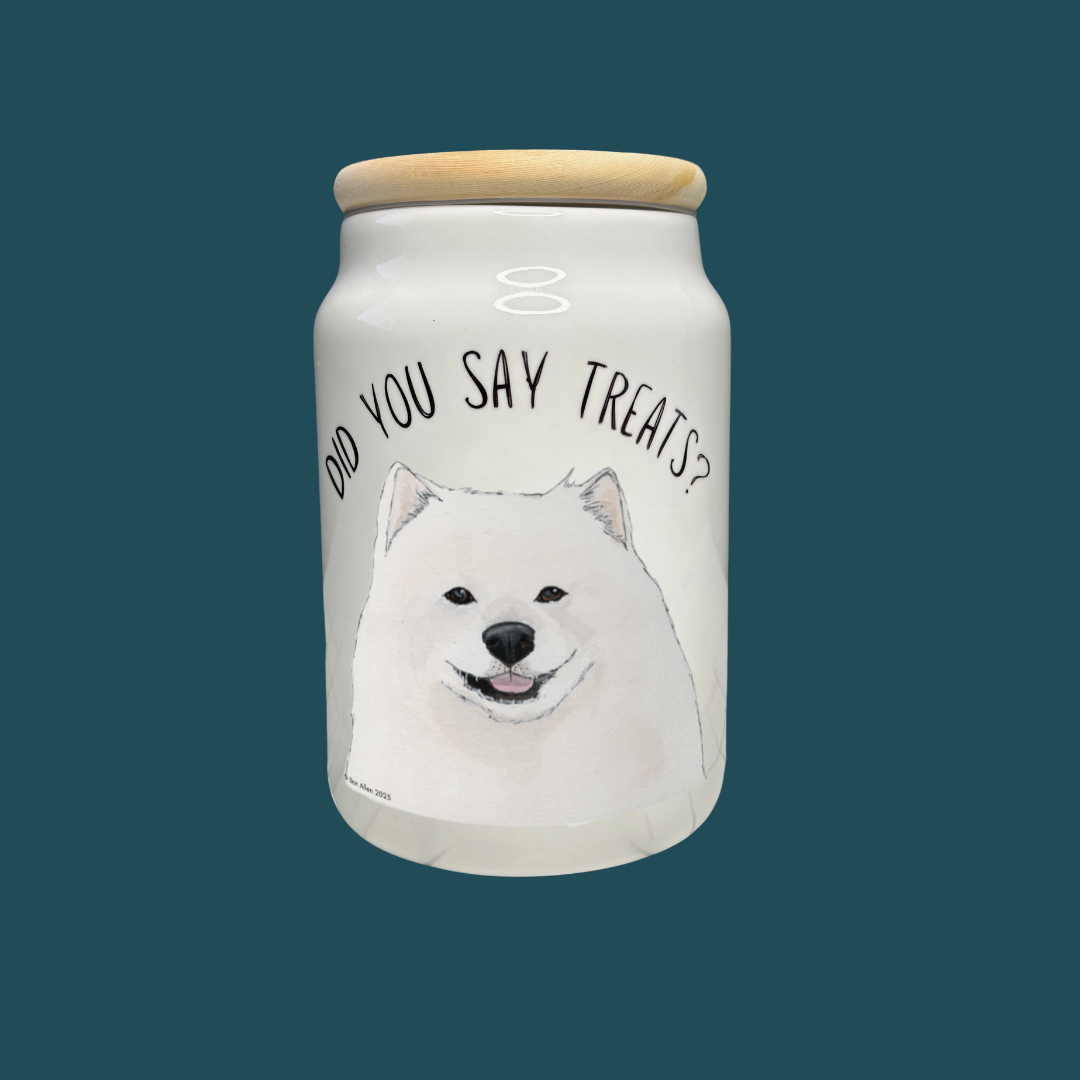 Snack Vault for Fluffballs: Samoyed-Approved Treat Jar
