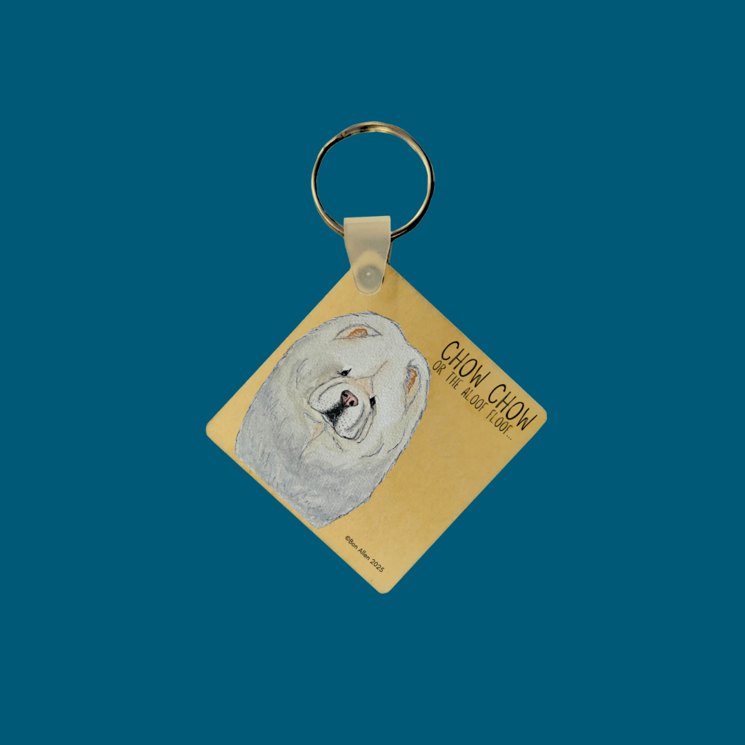 The Aloof Floof Follows You Home – Chow Chow Wooden Keyring
