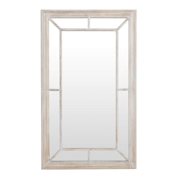 Handcrafted distressed wood window pane mirror, 150cm height, rustic brown finish, multi-panel design for modern decor. by Sostter at brixbailey.com