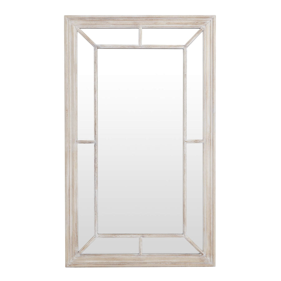 Handcrafted distressed wood window pane mirror, 150cm height, rustic brown finish, multi-panel design for modern decor. by Sostter at brixbailey.com