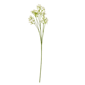 Cream faux gypsophila stem with delicate white blooms, 70cm tall, lifelike plastic babyâ€™s breath for home decor by Sostter at brixbailey.com