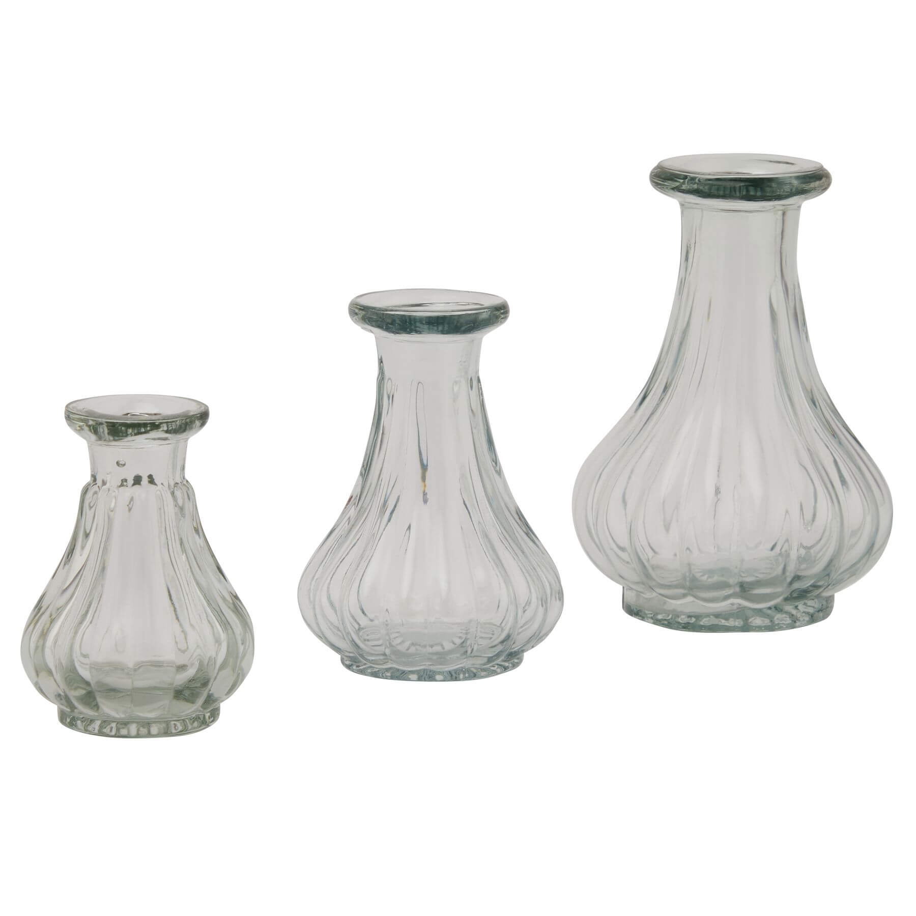 Clear glass bud vase for single stems, minimalist cylindrical design, 8cm height, perfect for modern decor by Sostter at brixbailey.com
