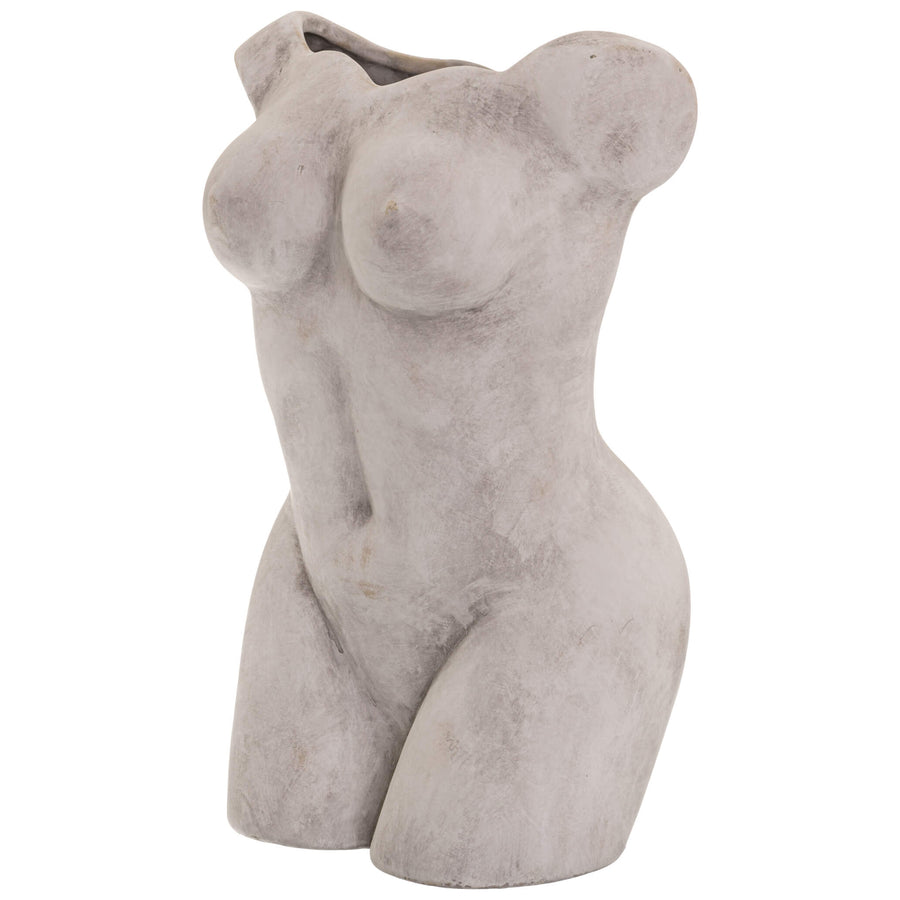 Handcrafted stoneware vase in natural stone tone with matte finish, minimalist curves for modern or traditional decor. by Sostter at brixbailey.com