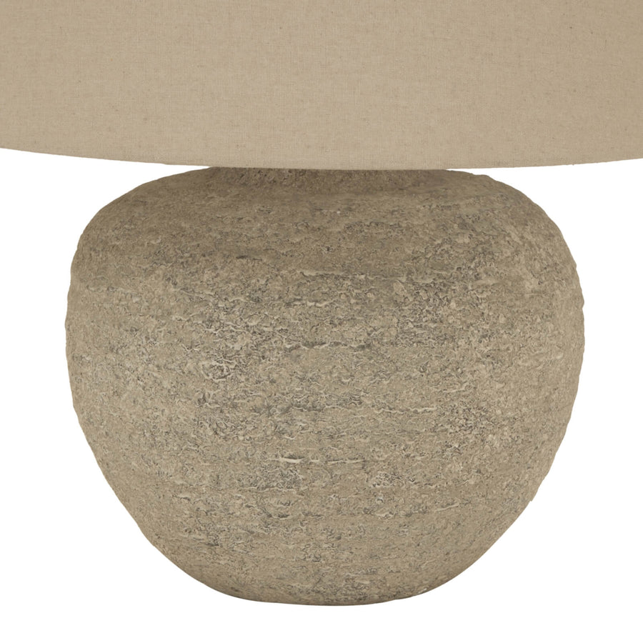 Handcrafted Tuscan grey ceramic lamp with warm illumination, 40cm tall, neutral finish for modern or traditional decor. by Sostter at brixbailey.com