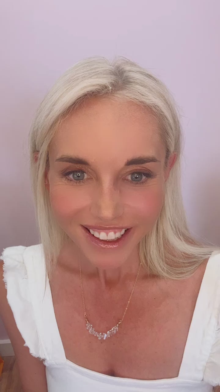 Crystal Bar Necklace in Gold