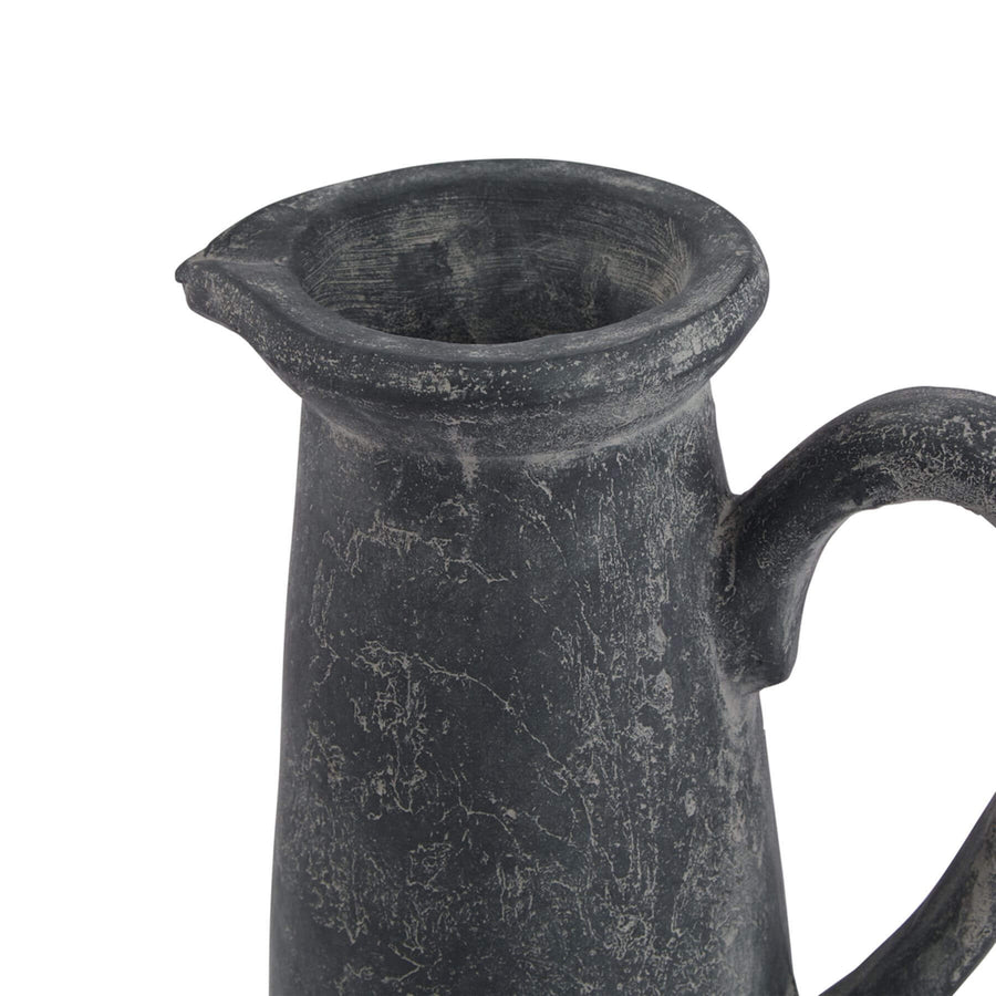 Handcrafted grey ceramic jug with matte finish, minimalist Mediterranean design for home decor by Sostter at brixbailey.com