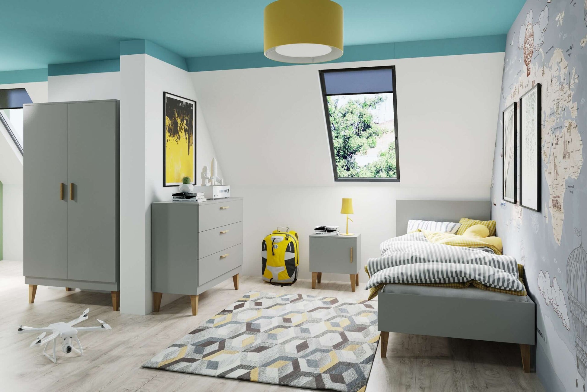 Chest of Drawers Kubi - Grey