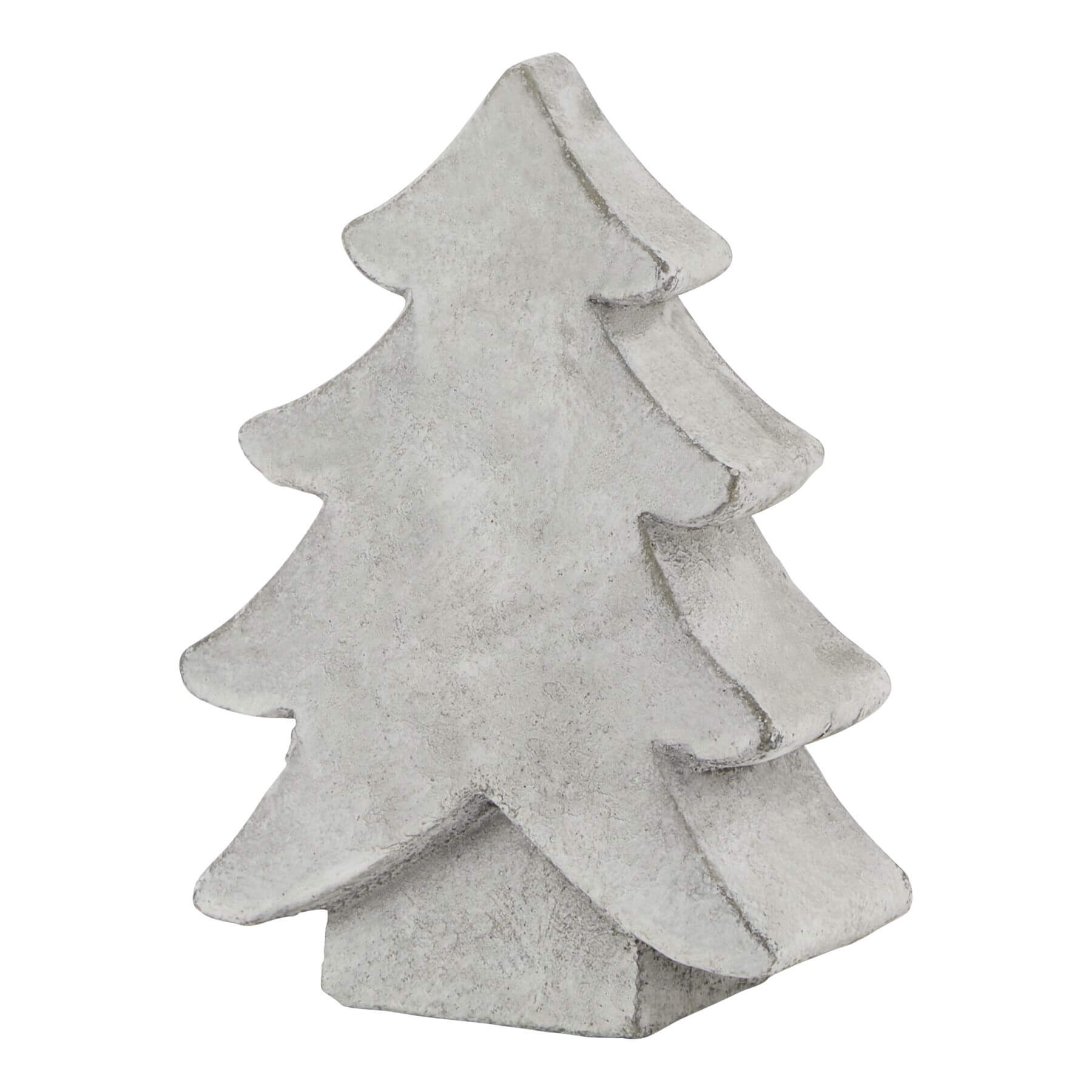 Frosted white ceramic Christmas tree with stone finish, minimalist holiday dÃ©cor, 17cm sculptural centerpiece by Sostter at brixbailey.com