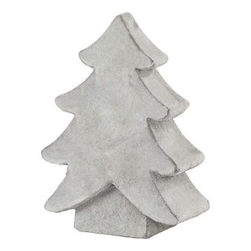 Frosted white ceramic Christmas tree with stone finish, minimalist holiday dÃ©cor, 17cm sculptural centerpiece by Sostter at brixbailey.com