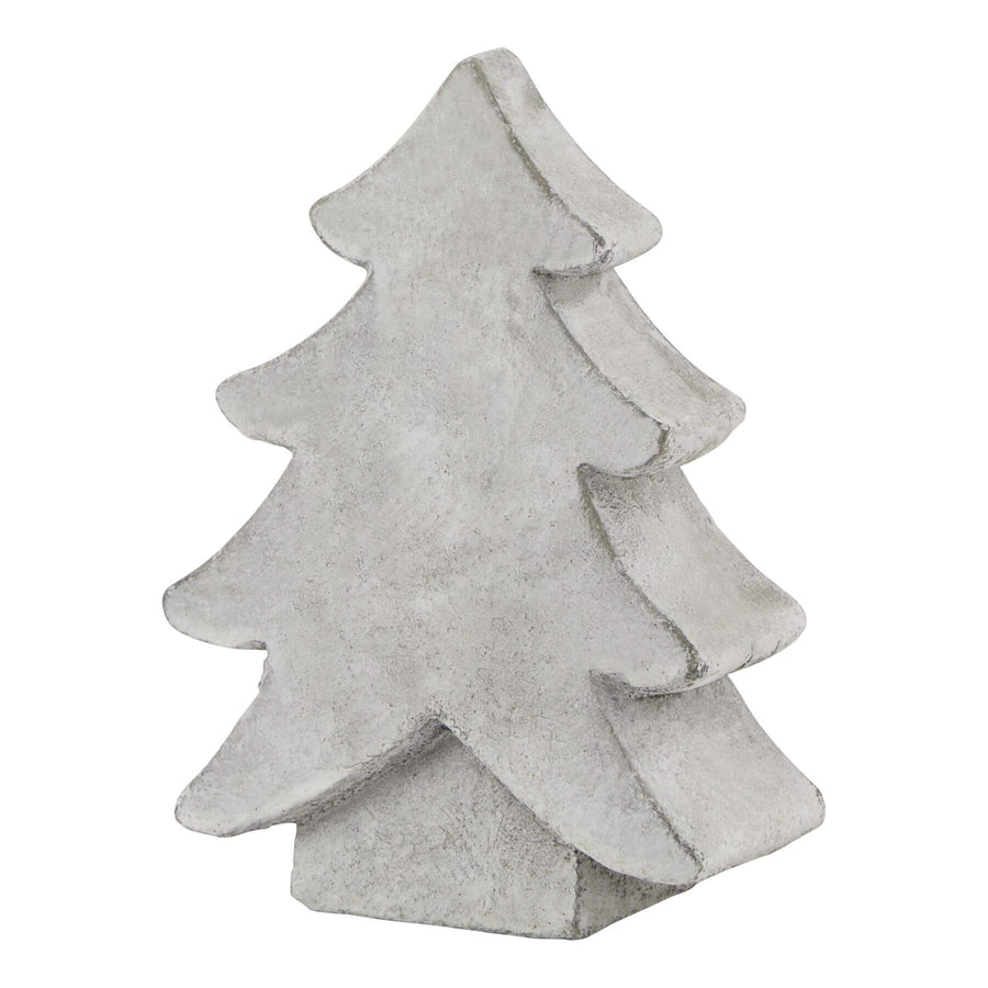 Frosted white ceramic Christmas tree with stone finish, minimalist holiday dÃ©cor, 17cm sculptural centerpiece by Sostter at brixbailey.com