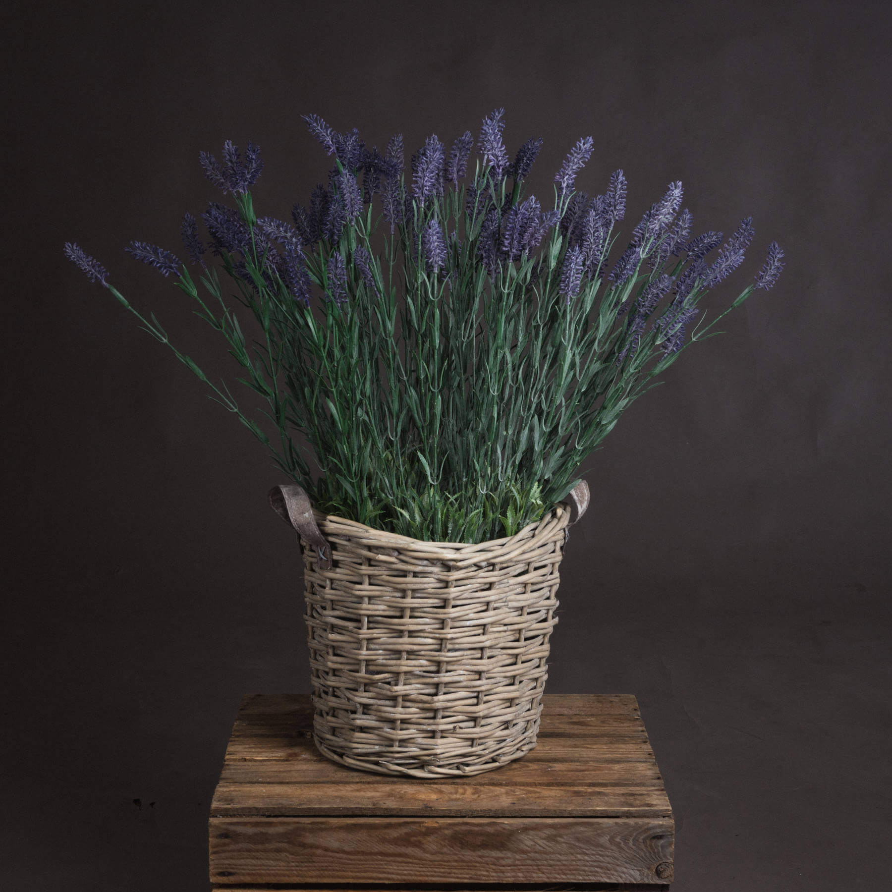 Artificial lavender spray with hyper-realistic purple blooms, bendable stems, and natural textures for home decor by Sostter at brixbailey.com