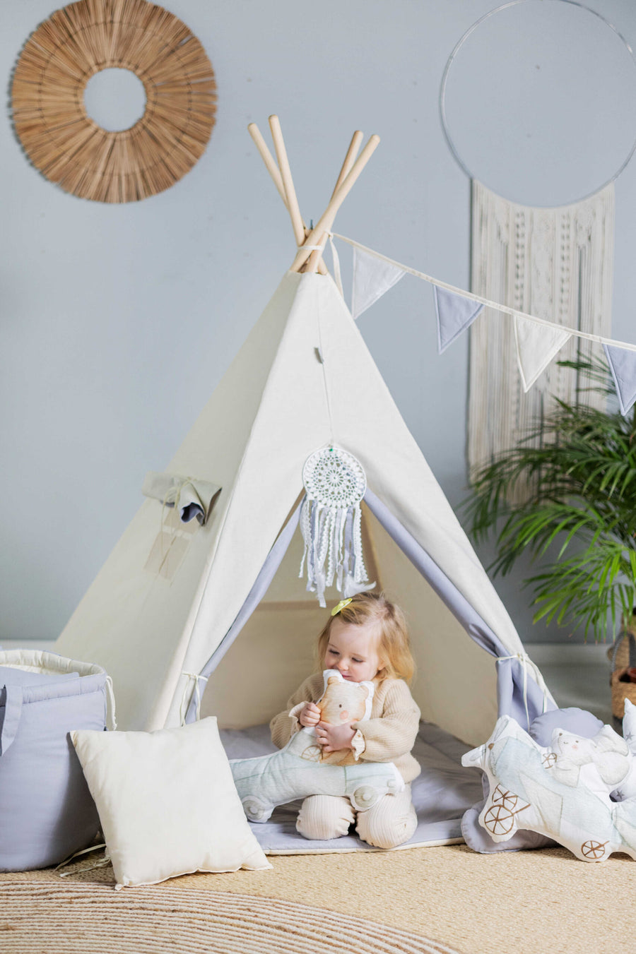 Eeyore Tipi Tent Set – Soothing & Safe Child's Play Area by Sówka at brixbailey.com