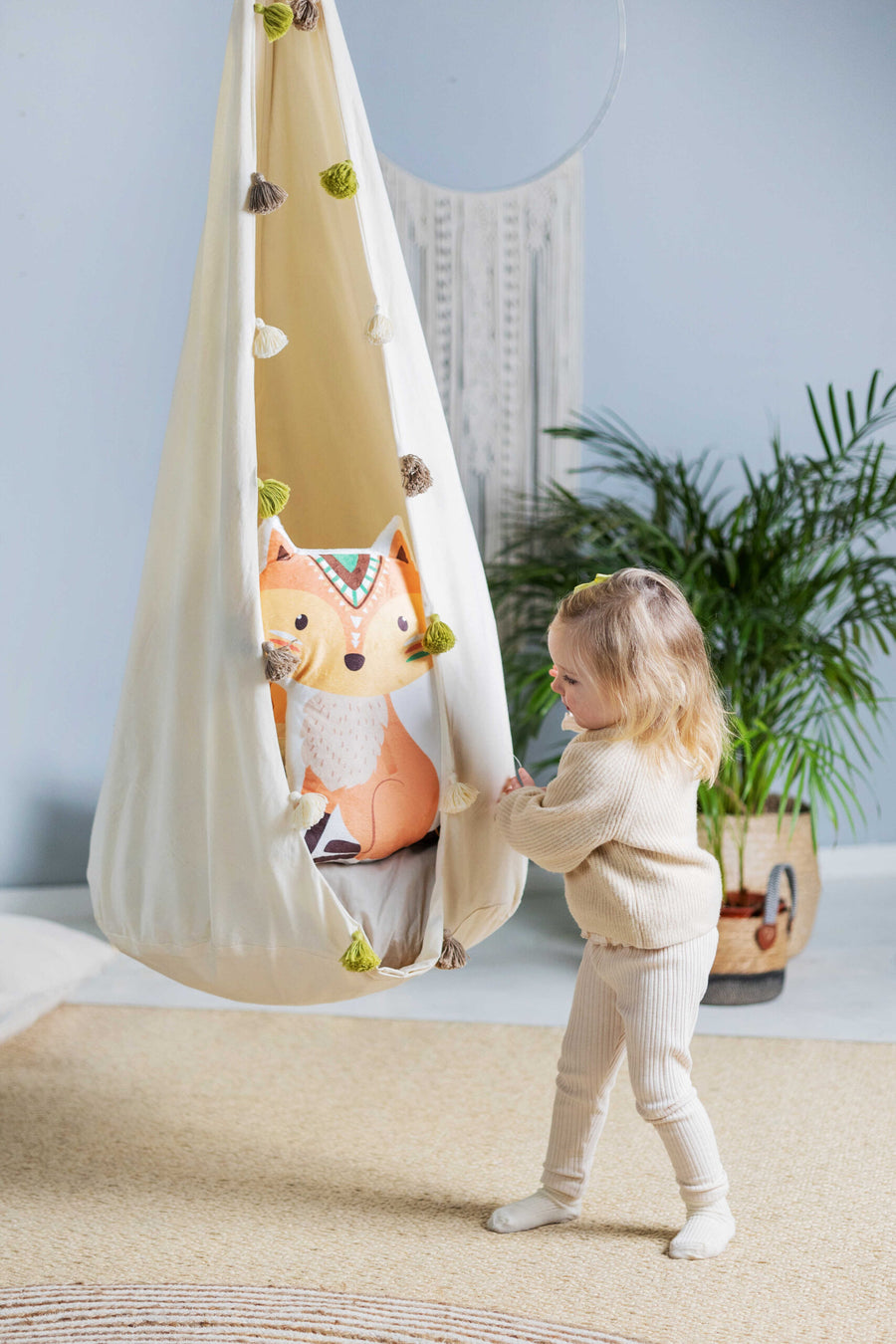 Kids' Cozy Cocoon Hammock – Fun & Safe Swing for Play and Relaxation by Sówka at brixbailey.com