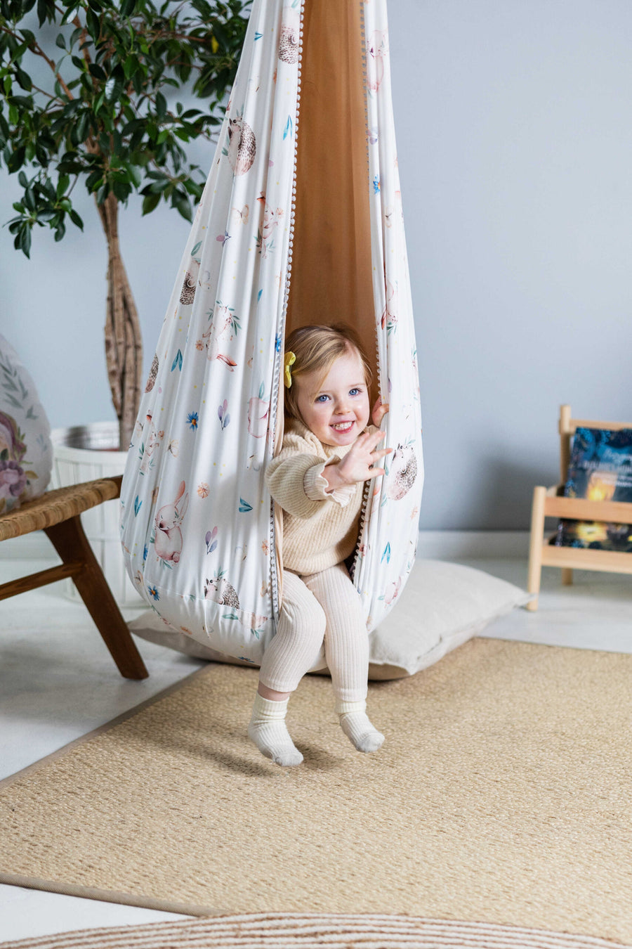 Kids' Cozy Cocoon Hammock: Fun & Safe Indoor/Outdoor Swing by Sówka at brixbailey.com