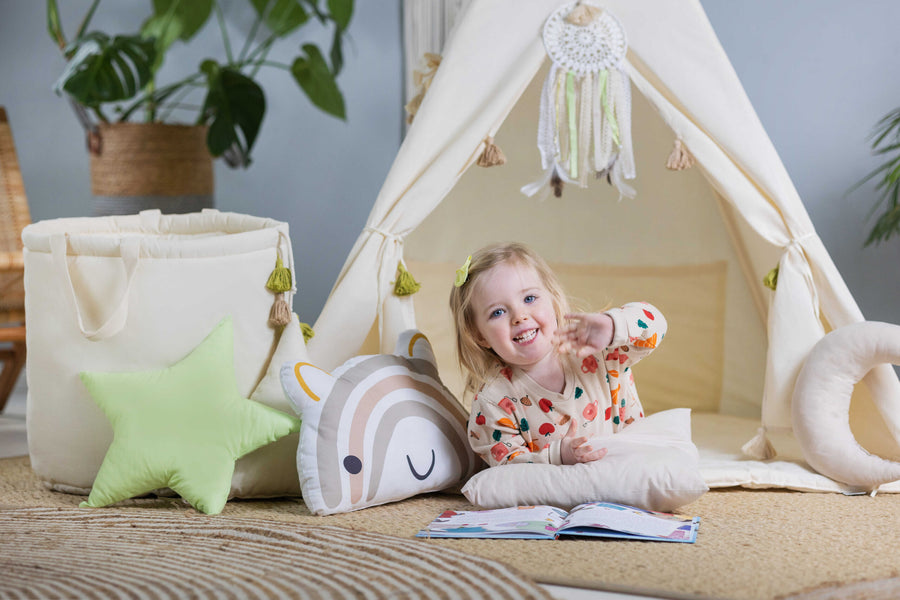 Whimsical Tipi Tent Set for Creative Kids – Safe & Cozy by Sówka at brixbailey.com