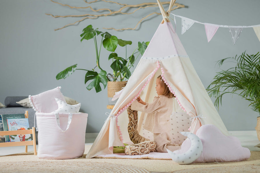 Princess Tipi Tent Set – Magical Pink Playtime Sanctuary by Sówka at brixbailey.com